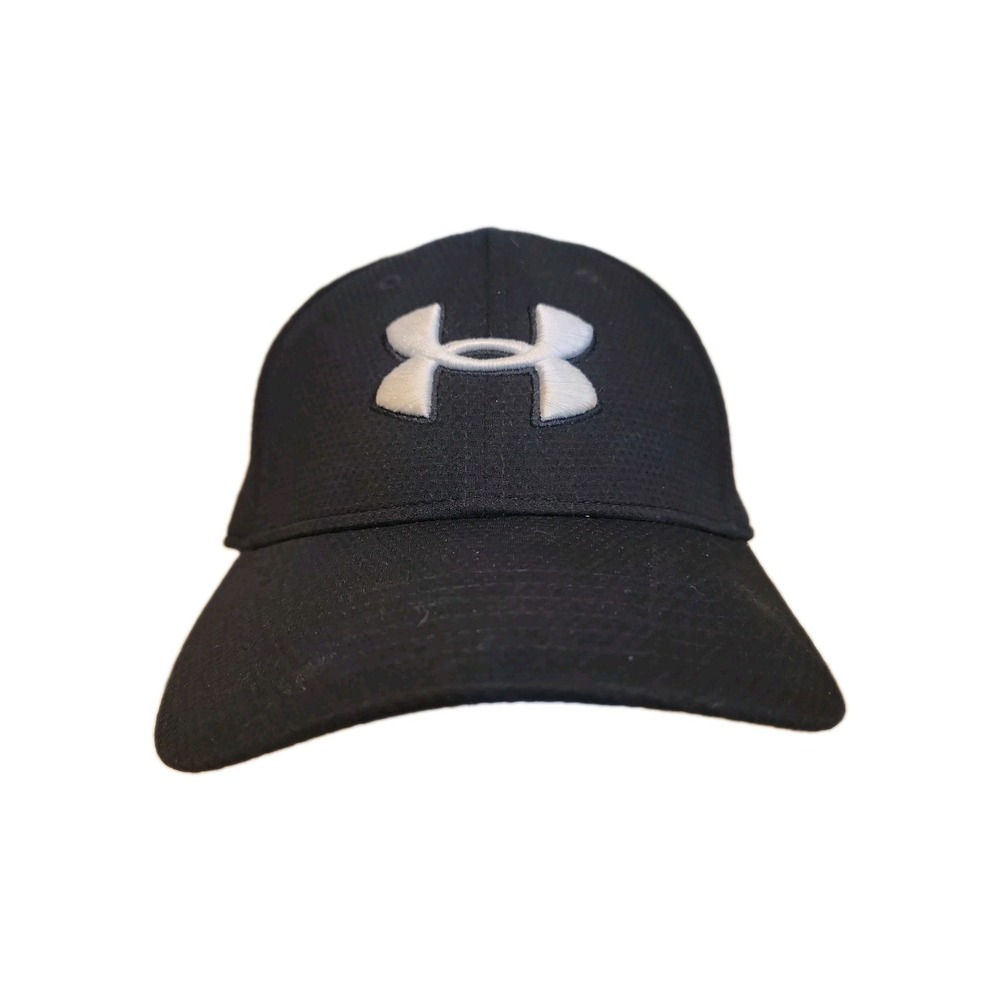 Under Armour UA Logo Cap Black White Hat Lightweight. Fitted. L XL